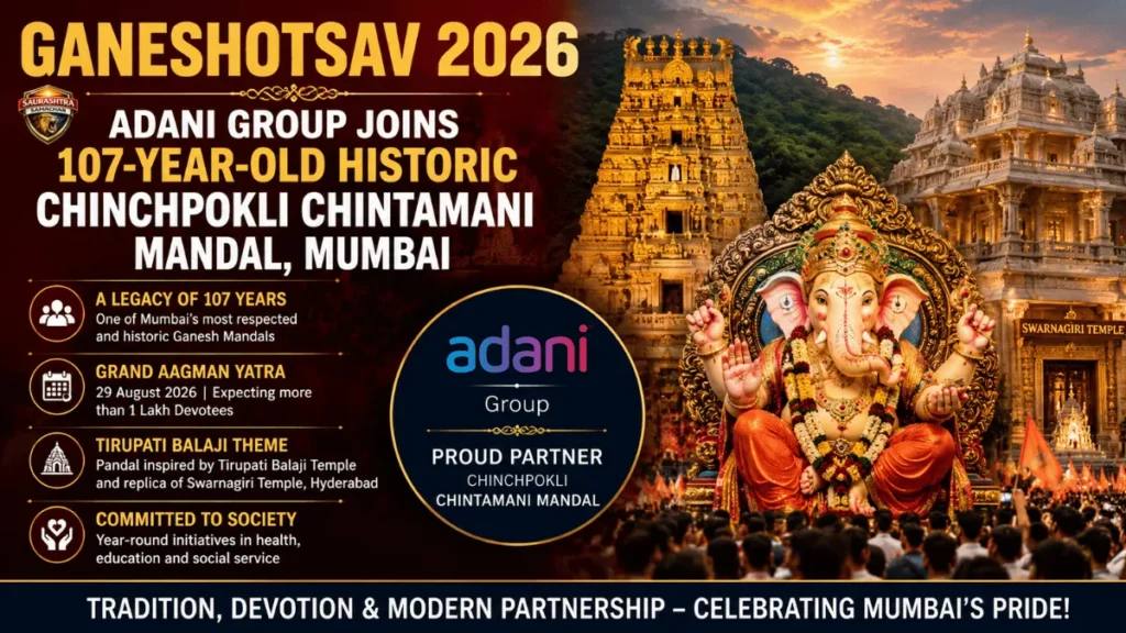 Ganeshotsav 2026: Adani Group Joins 107-Year-Old Chinchpokli Chintamani Mandal in Mumbai
